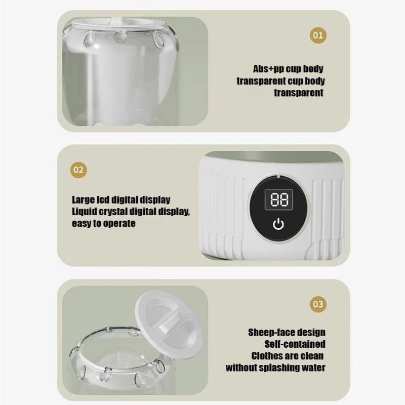 Portable Mini Electric Washer Small Travel Quickwashing Underwear Washing Machine Intelligent Identification Laundry Equipment