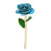 Rose mit langem Stiel, getaucht in 24 Karat Gold, in Geschenkbox mit Ständer (Hellblaue Rose mit Ständer)