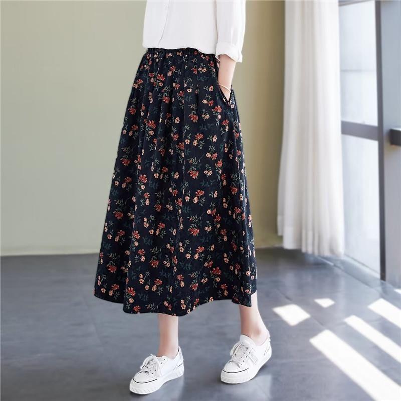 Women's Summer Printed A-line Skirt: Fashionable and Belly-Slimming