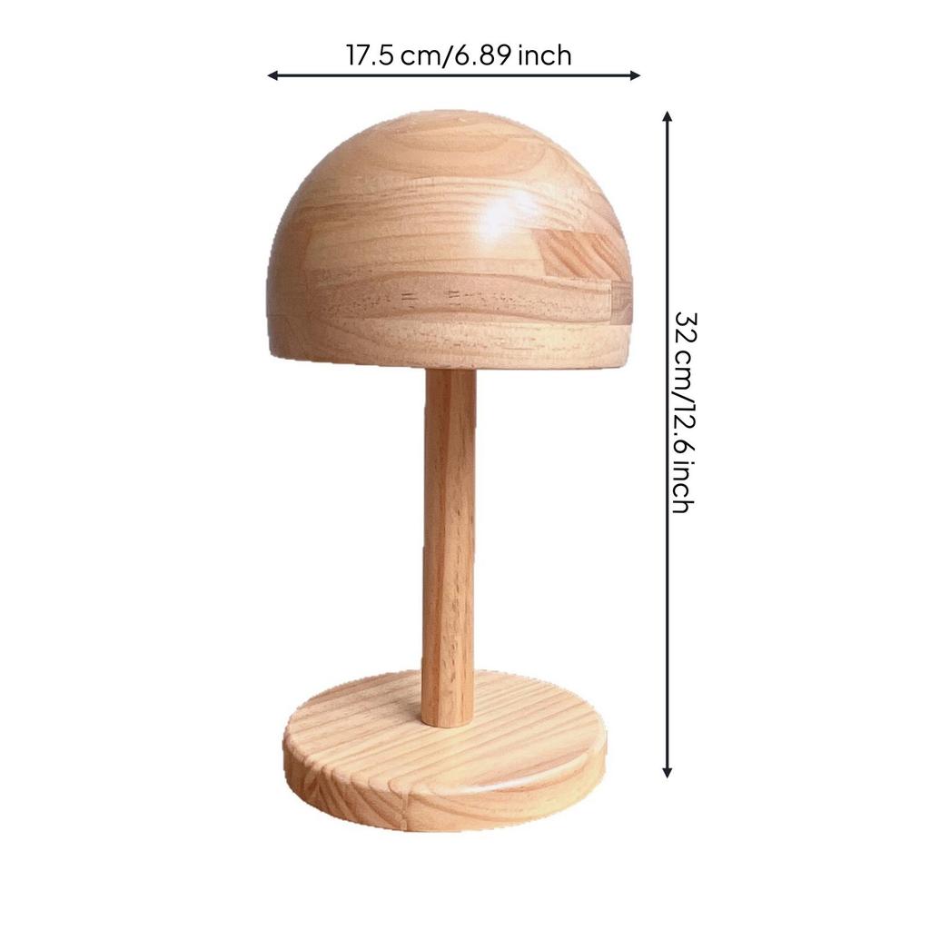 Hat Display Stand with Round Base Wooden DomeShaped for Retailers, Collectors,