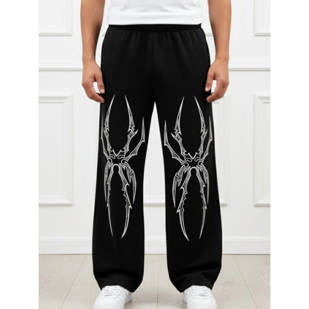 Men Flame Printed Linen Regular Fit Joggers Track Pant Flame Fire Graphic Gothic Letter Joggers Slogan