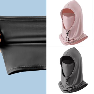 Men's Full Coverage Balaclava Sun Shield Headwear with Removable Neck Guard In Lightweight Ice Silk for Summer