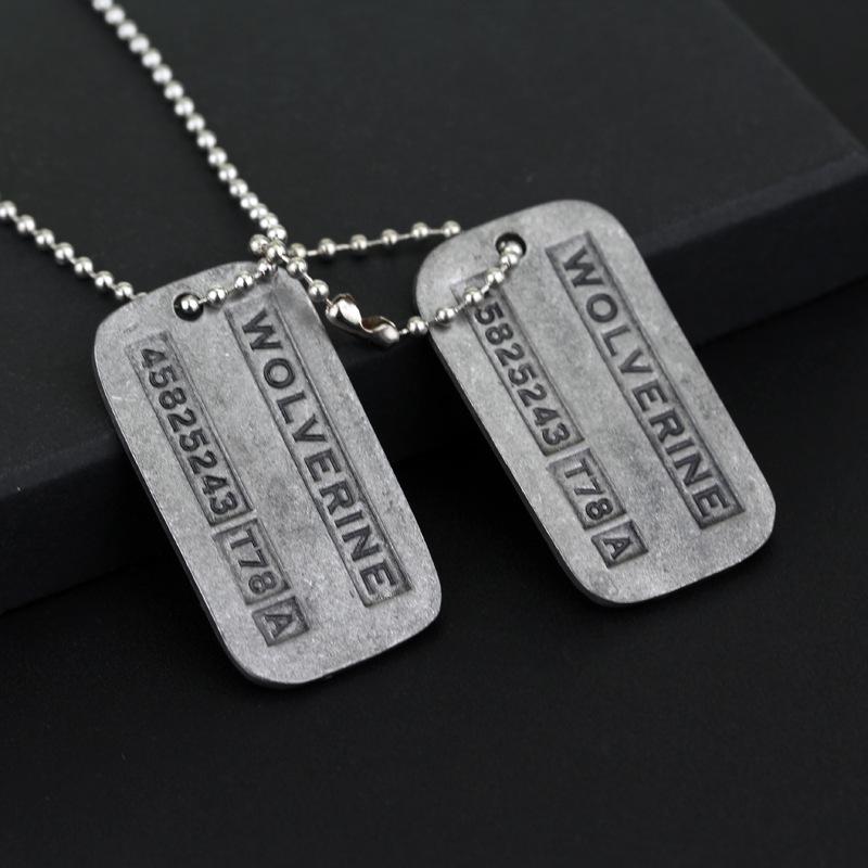 Movie X-Men Wolverine Military Card Necklace Pendant Fashion Superhero Logan Howlett Cosplay Periphery Necklaces Option 1