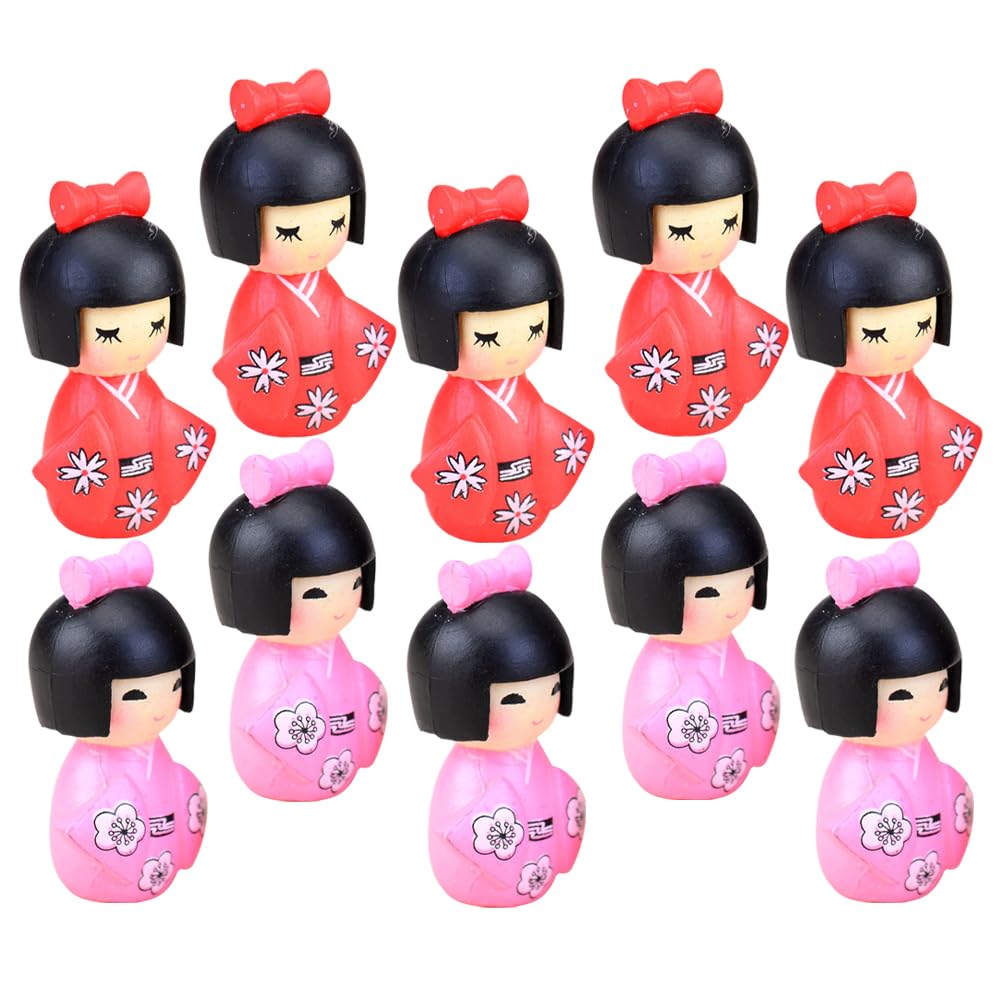 BESTOYARD Japanese Kimono Kokeshi Perfect as a Gift for Souvenirs from Small Tabletop Home DIY 10 Pieces and Dolls, Dolls, Foreigners, Japan,