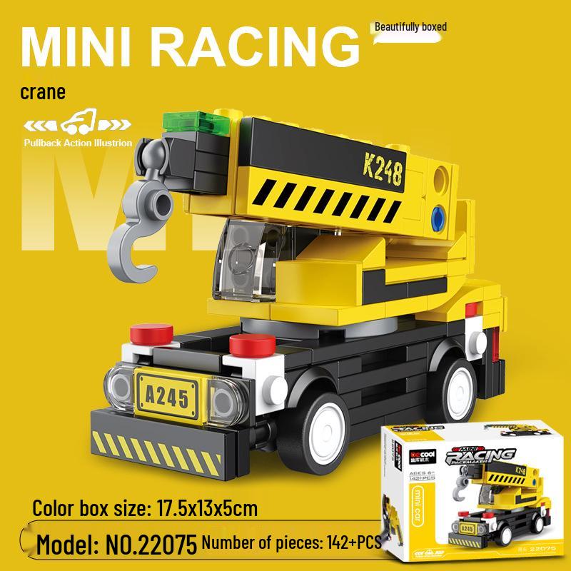 Pull-Back Assembly Toy Set: Campervan, Race Car, Ambulance, Fire Truck