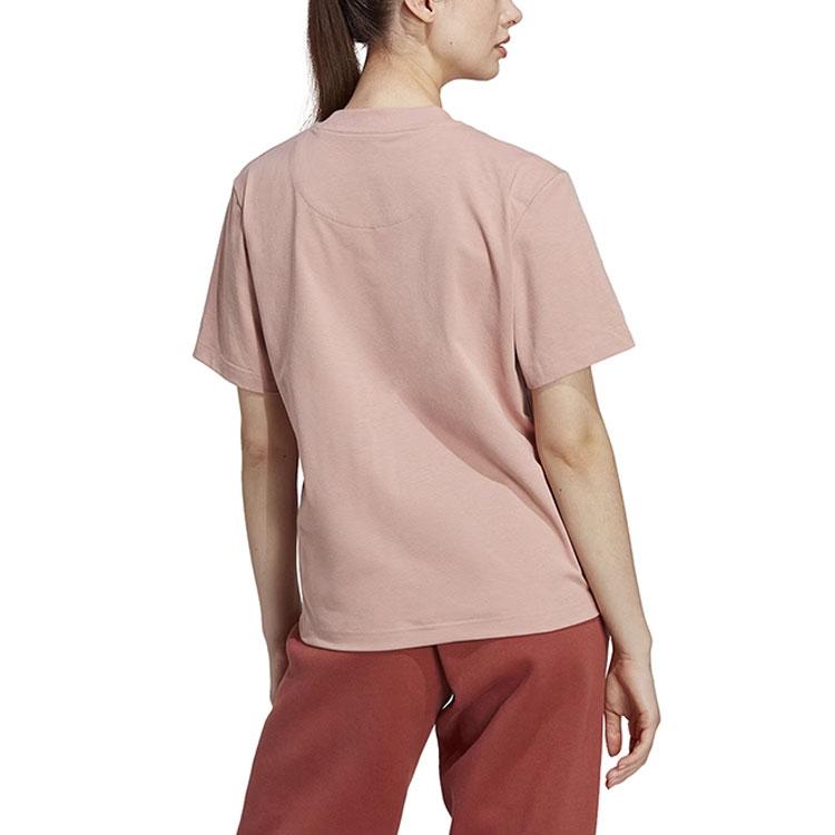 adidas T-shirt da Donna Rosa HT1113 con Logo Monocolore, Vestibilità Ampia, Girocollo, Manica Corta - Collaborazione X Stella McCartney