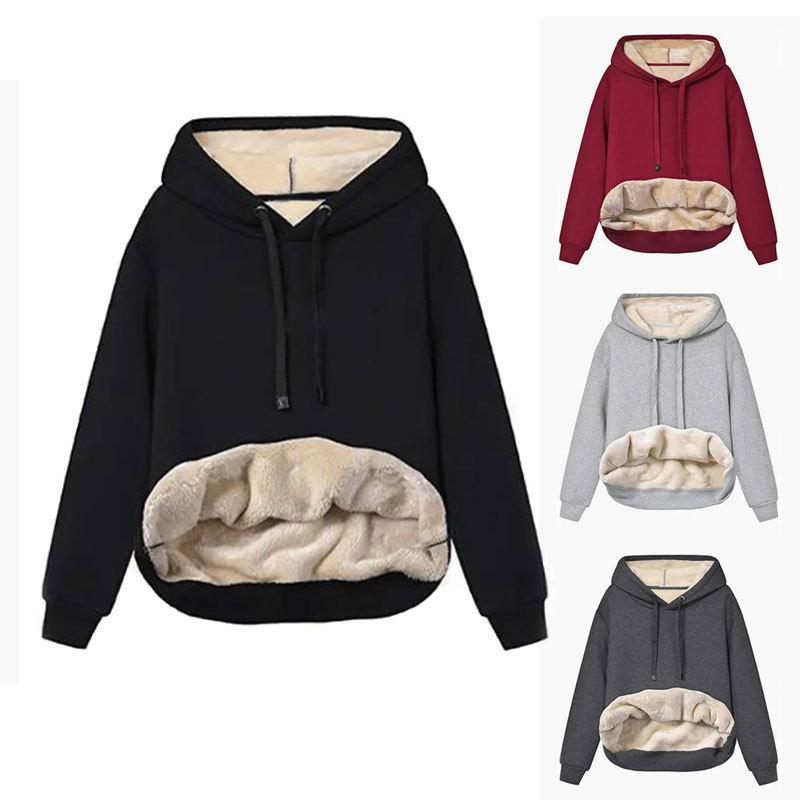 Arctic Fleece Womens Hoodie Sweatshirt With Pockets For Casual Winter Wear