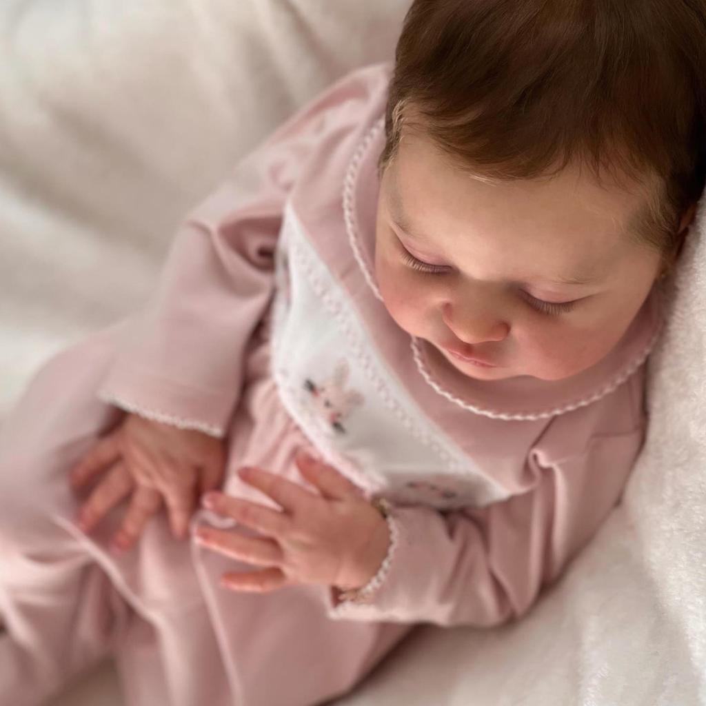 BZDOLL 50cm Soft Vinyl Asleep Reborn Baby Doll Toy 20inch Newborn Bebe with 3D-paint Skin and Visible Veins Like Real Kid Birthday Gift for Girls