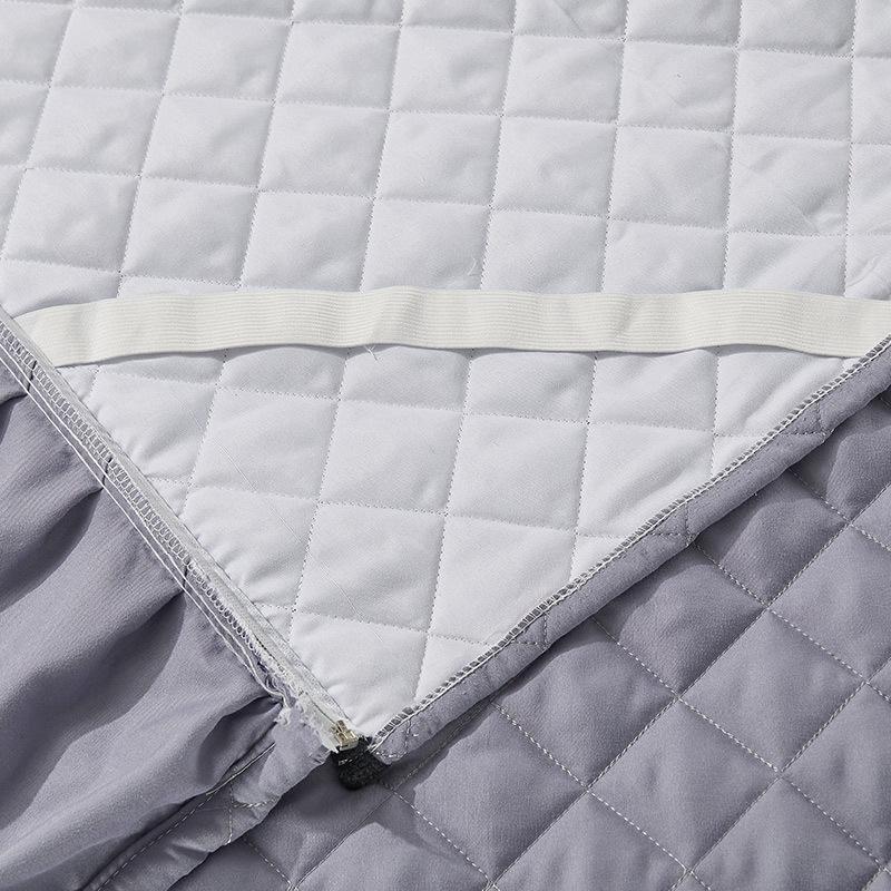 Seaweed Cotton Quilted Bed Skirt One-Piece Thickened Warm Removable Lace Bedspread Brushed Mattress Cover Three-Piece Set