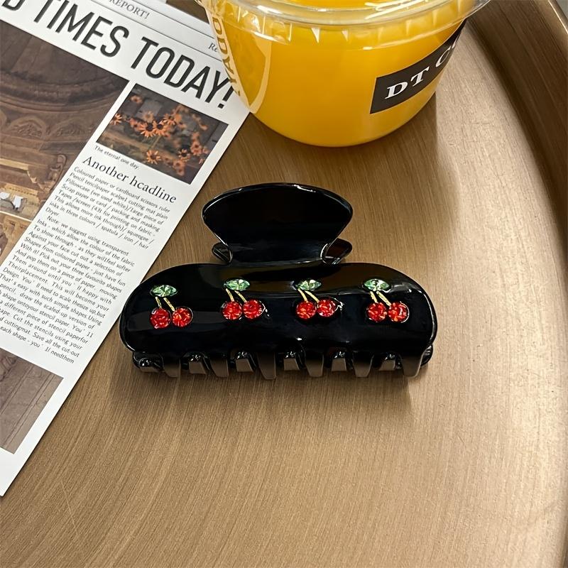 

1pc French Acetate Cherry Shark Hair Clip for Women, Featuring Cute Rhinestones And a Large Design, Perfect for Hair Accessories