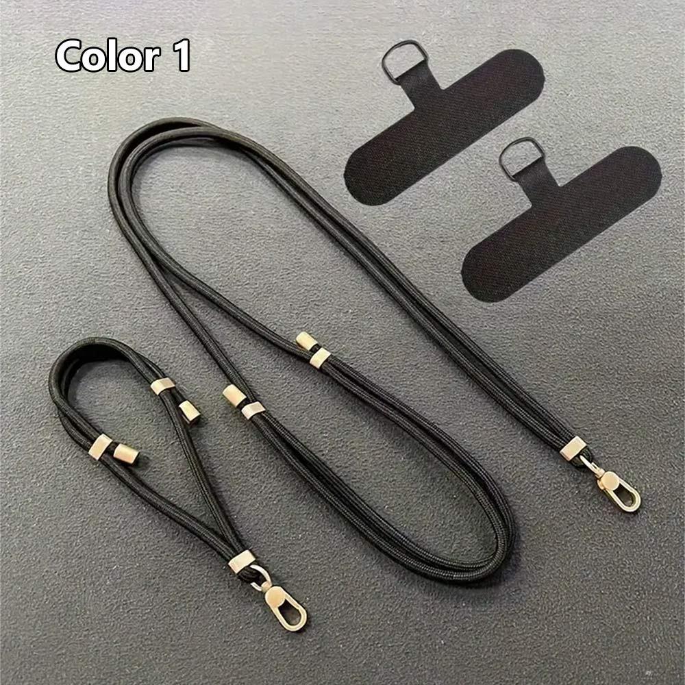 2Pcs/Set Short + Long Phone Strap Nylon Anti-lost Wrist Strap Phone Lanyard Case Crossbody Shoulder