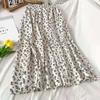 Women's Spring and Summer High-Waisted Vintage Floral A-Line Half Skirt Mid-Length Versatile Slimming Umbrella Skirt Long Skirt
