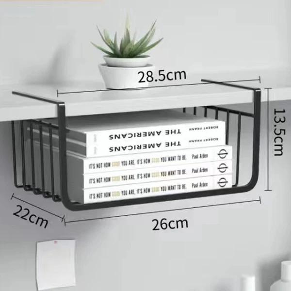 

Under-Shelf Metal Kitchen Organizer Mesh Hanging Basket for Desk Cabinet Wardrobe or Table Storage Extra Space Holder