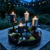 4-Head Candle Holder Matte Black Pillar Candlestick  for Party Table Centerpiece Decor