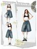 American Retro Women's Denim Five-Point Shorts, 2026 Spring/Summer Collection - Loose, Wide-Leg, Versatile Mid-Length Pants for a Relaxed Fit.