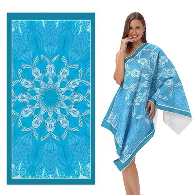 Microfiber Bath Towel Absorbent Cartoon Print Beach Towel Soft Hair Adult Towel