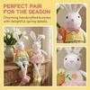 Carrot Flower Basket Easter Rabbit Decoration Adjustable Long Legged Rabbit Doll  Office Desk