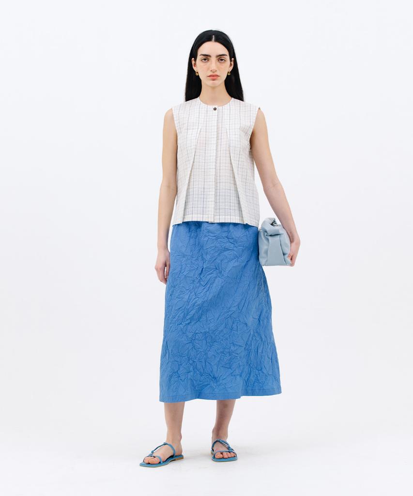 Jun By Jun K Crease Midi Skirt_Hawaiian Blue