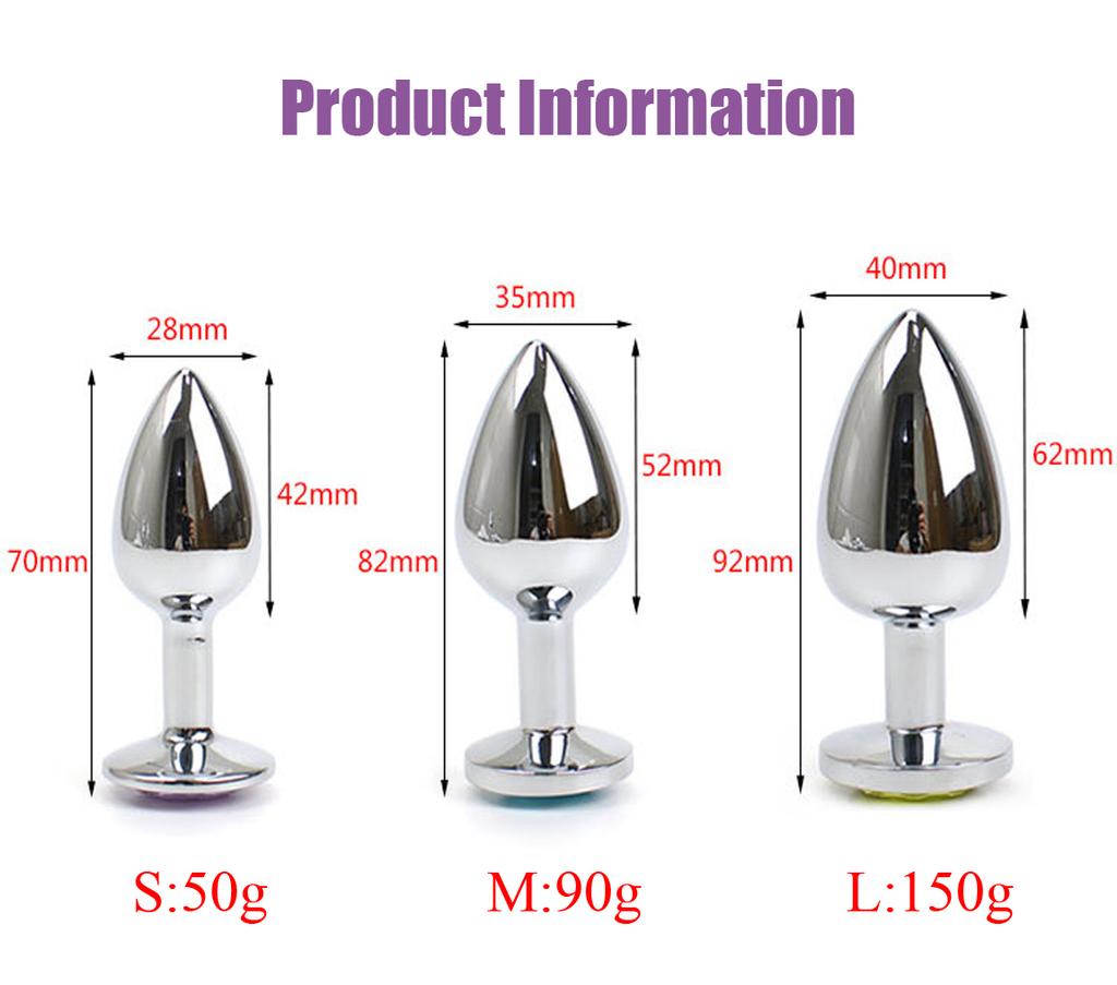 1 Stück 3 Größen Analplug Rund Edelstahl Kristall Buttplug Abnehmbarer Analplug Stimulator Analsex Spielzeug Prostata Massagegerät Dildo