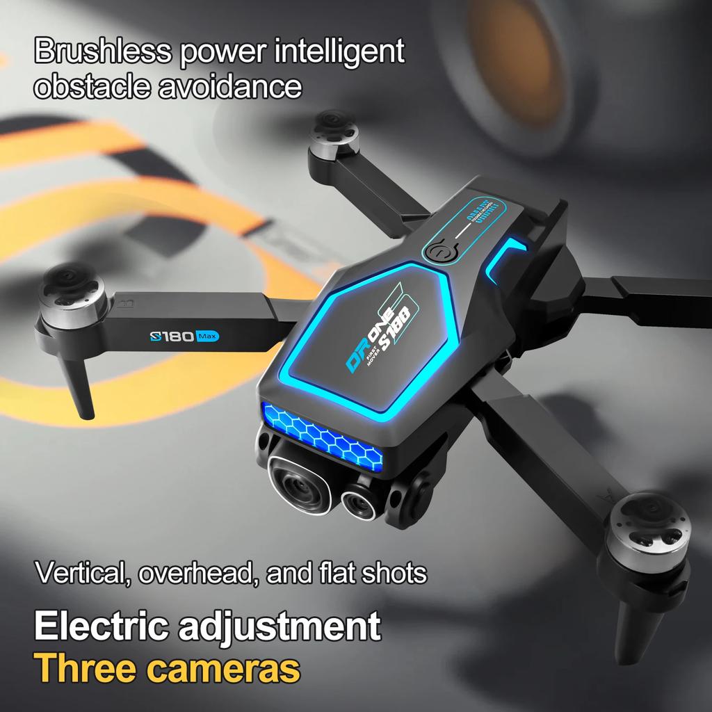S180 Drone Aerial Photography Electric Lens Obstacle Avoidance Brushless Motor Optical Flow Remote Control Aircraft Toys