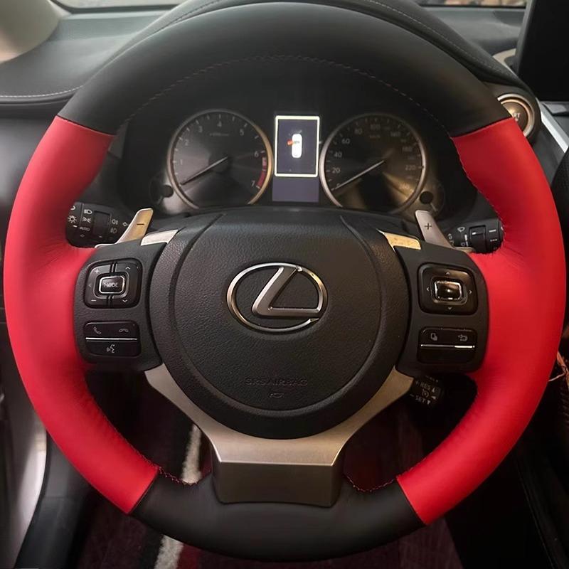 

Для Lexus IS250 2014 2015 IS300 IS350 IS F-Sport IS200t 2016 2017 ручной шов Черная Красная Кожаная Накладка на Руль 1