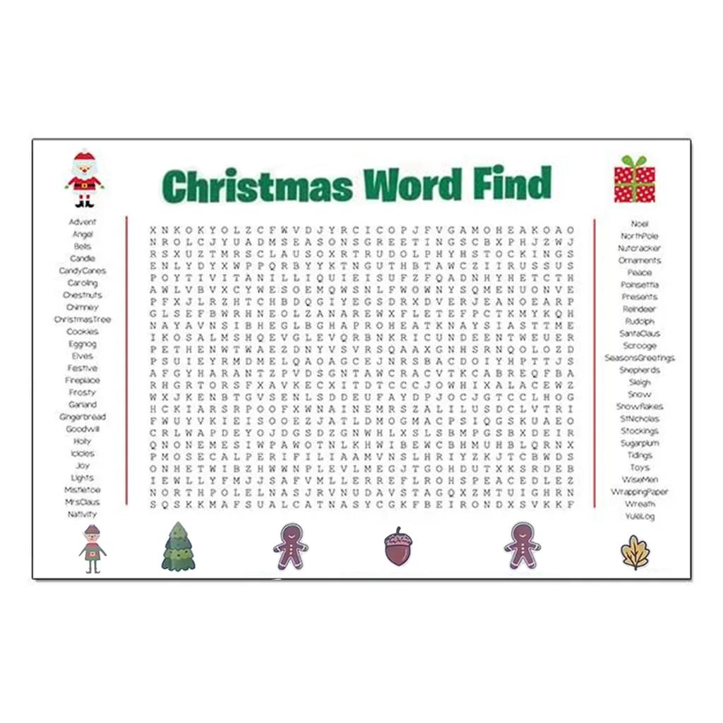 Jumbo Thanksgiving Christmas 31.5x20in Wall Game Holiday Fun Family Activity for Christmas Word Scavenger Puzzle Decor