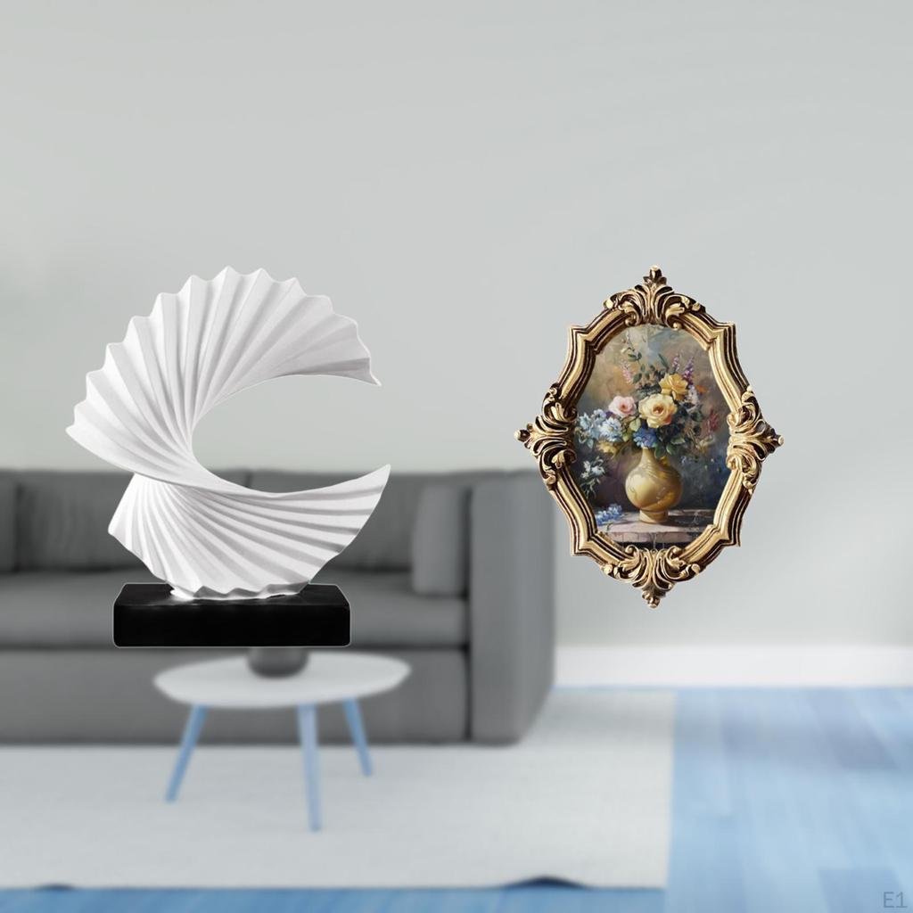 Wave Resin Sculpture Ornament And Vintage Photo Frame Art Crafts Collection for Bedroom Living Room