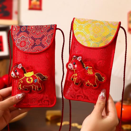 Chinese New Year Red Envelope Fabric Lucky Money Pockets for Cash