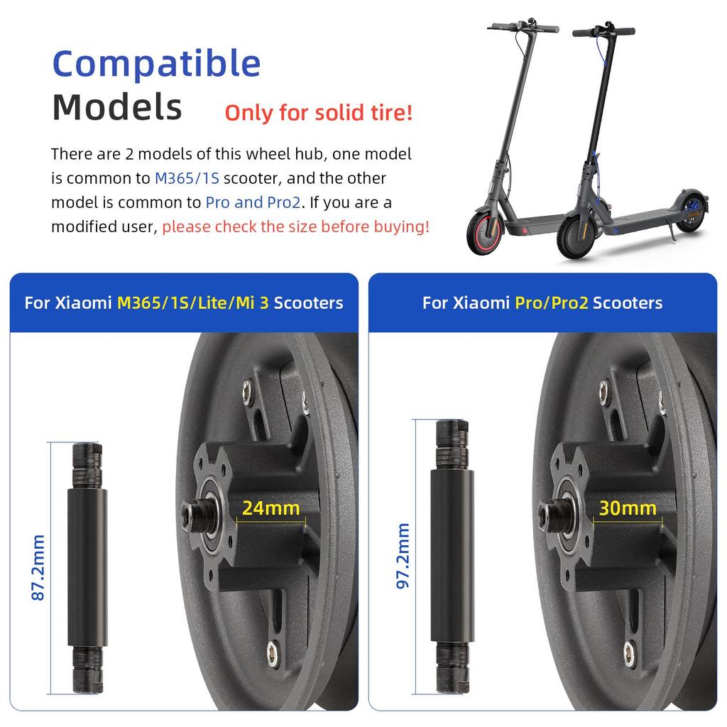 Ulip Gray Split Hub Set Solid Tire Rim for Xiaomi M365 1S MI3 Electric Scooter (87.2mm)