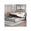 Double Bed 140x200 - MUVOE - Hydraulic Folding Storage - Velvet Fabric - Capacity 250 Kg
