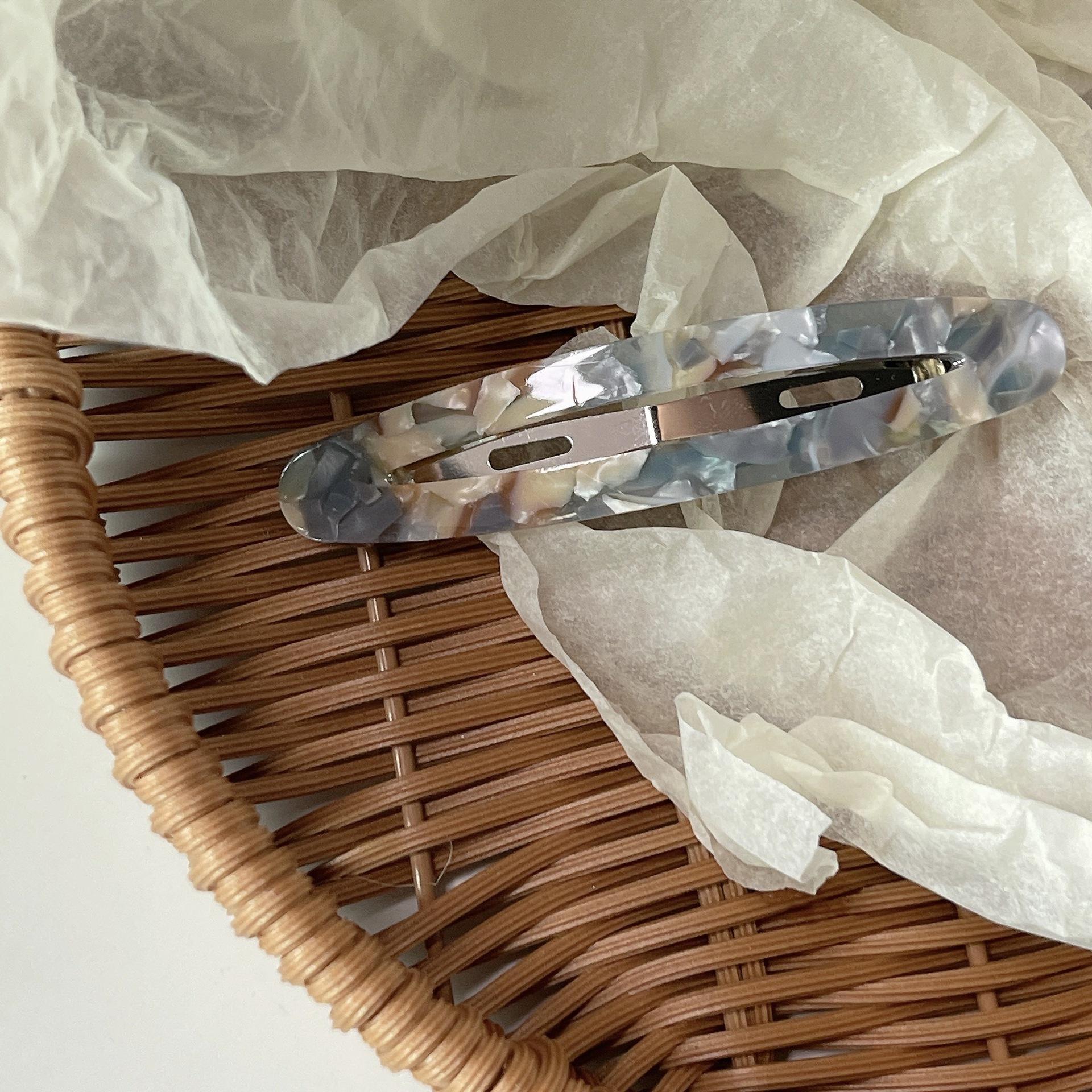 

Ретро Новый 9см Тонкий Полый Овальный Зажим для Челки Изысканный Модный Зажим-Уточка из Ацетатной Кислоты Аксессуар для Волос Hairpins