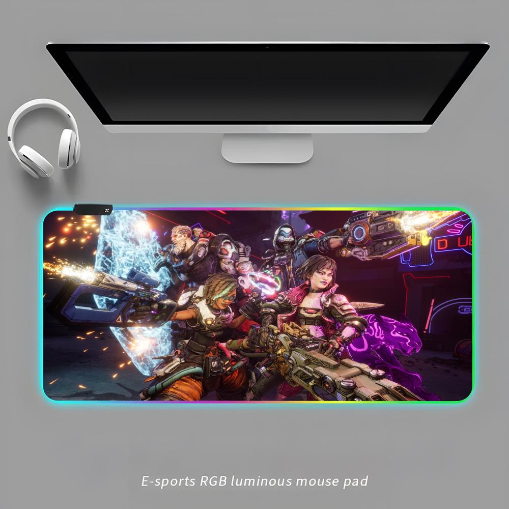 

Borderlands 4 Mouse Pad RGB Gaming Mouse Pad Desk Mat HD Gamer Large LED Light XXL MousePads RGB600x300x3mm