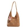 Lazy knitted straw bag women's new large-capacity woven shoulder bag casual versatile tote bag