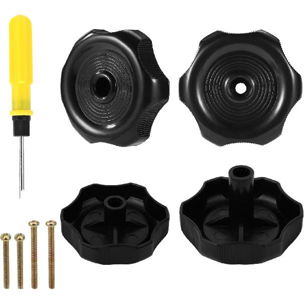 4pcs 20345 RV Window and Vent Knob, Easy Operating Plastic Knob with Screws and Screwdriver Replacement Accessories for RV Crank Camper Trailer