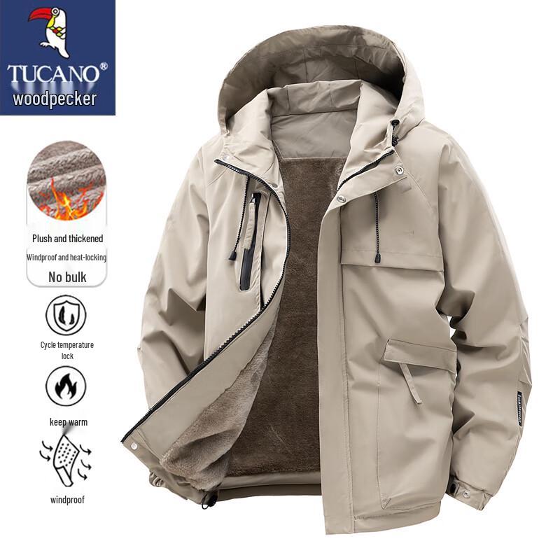 Tucano Men's Hooded Fleece Lined Utility Jacket