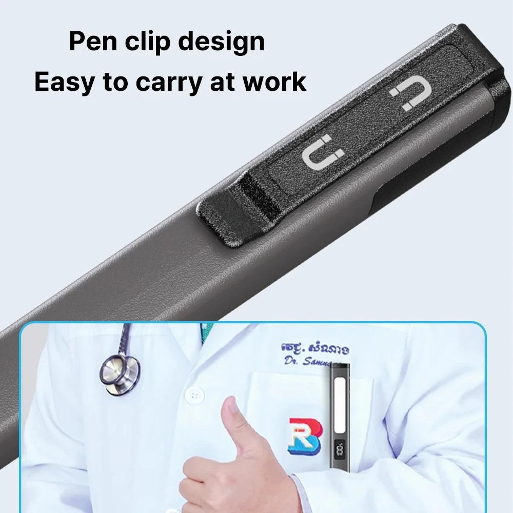 LED Portable Flashlight 120LM Medical Handy Pen Light with Pen Clip 400mAh Working Inspection Ranging Medical Pen Pupil Lamp