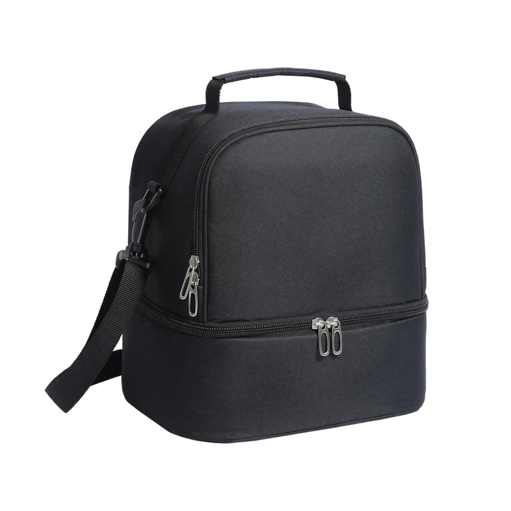 Portable Insulated Lunch Bag with Adjustable Shoulder Strap Double Layer Design Large Capacity for Work School Travel Outdoor Use