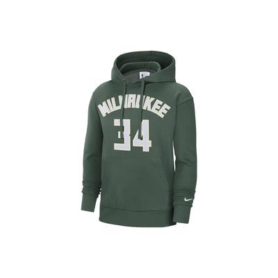 Nike NBA Milwaukee Bucks Giannis Antetokounmpo Felpa con Cappuccio Essenziale in Pile Verde Uomo Streetwear DB1184-323