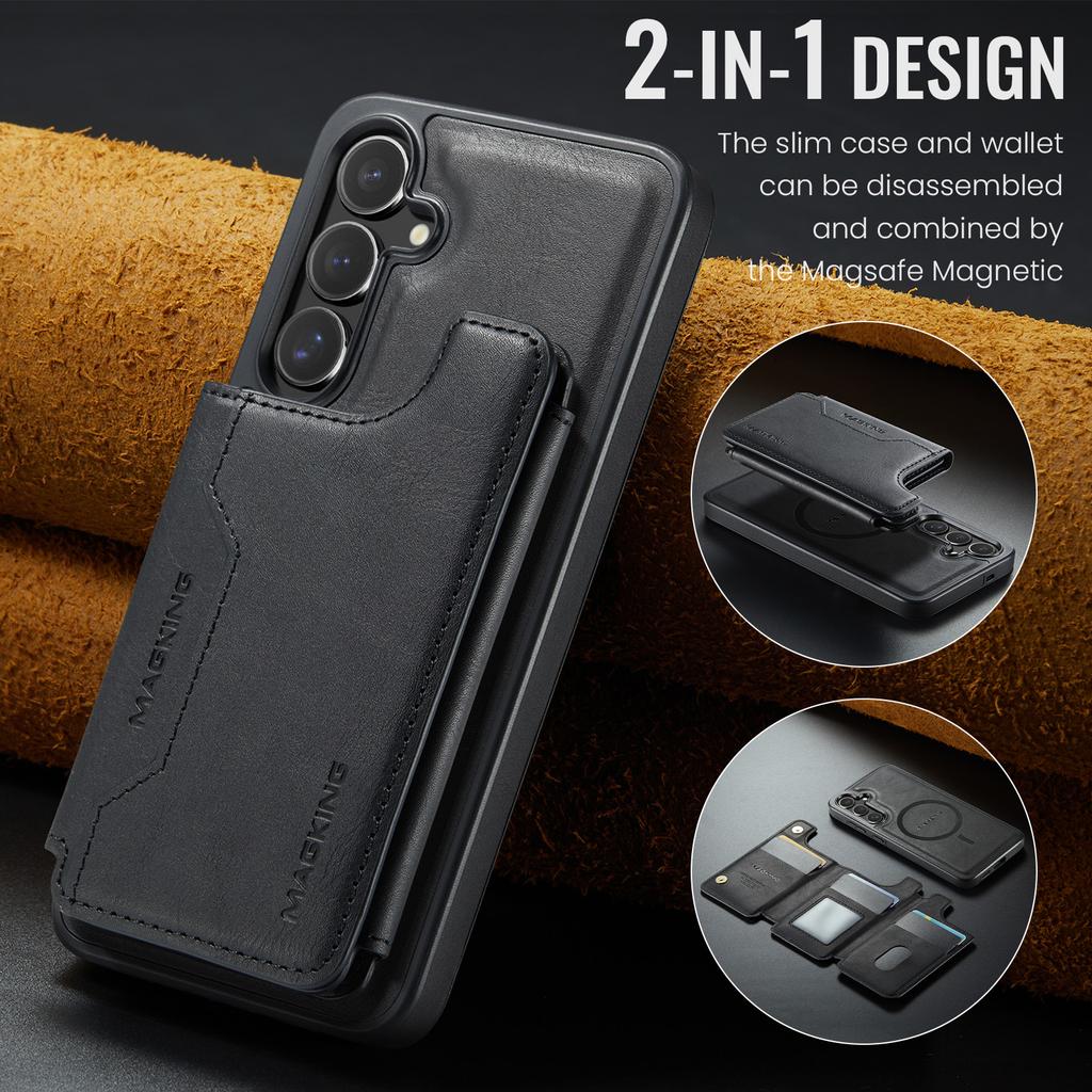 MAGKING K3 Series For Samsung Galaxy S26+ Magnetic Case Detachable Wallet PC + TPU + PU Phone Cover