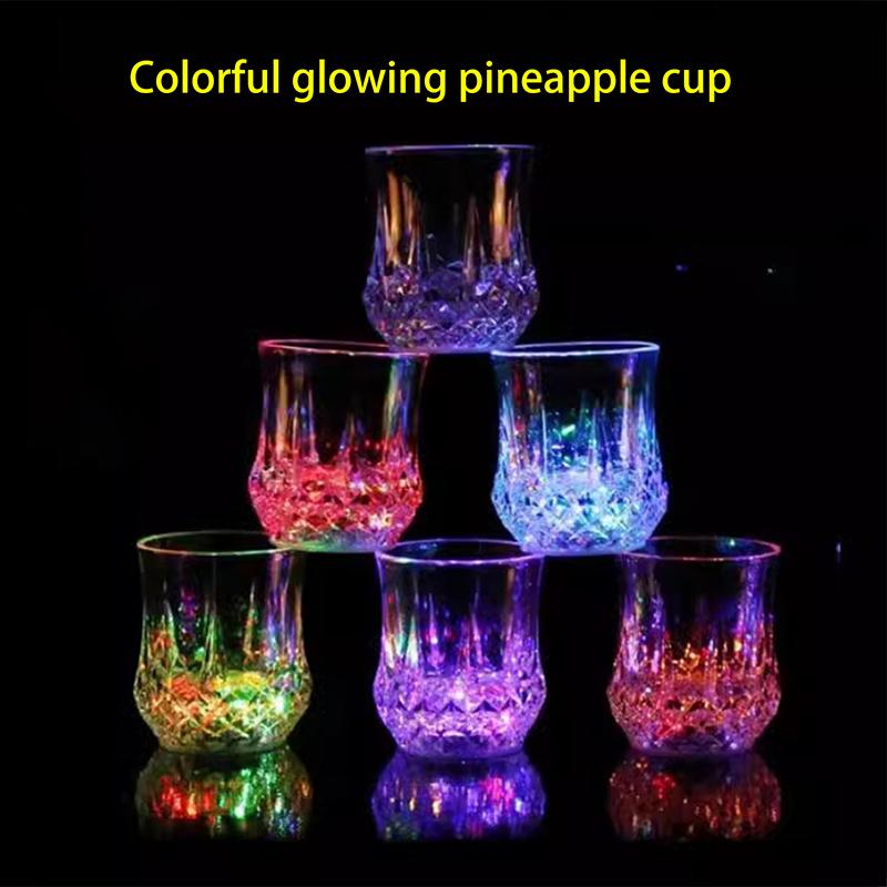 Taza de Piña Led de Colores Iluminada Vasos para Beber Brillantes Intermitentes para Fiesta Bar Discoteca Boda y Eventos