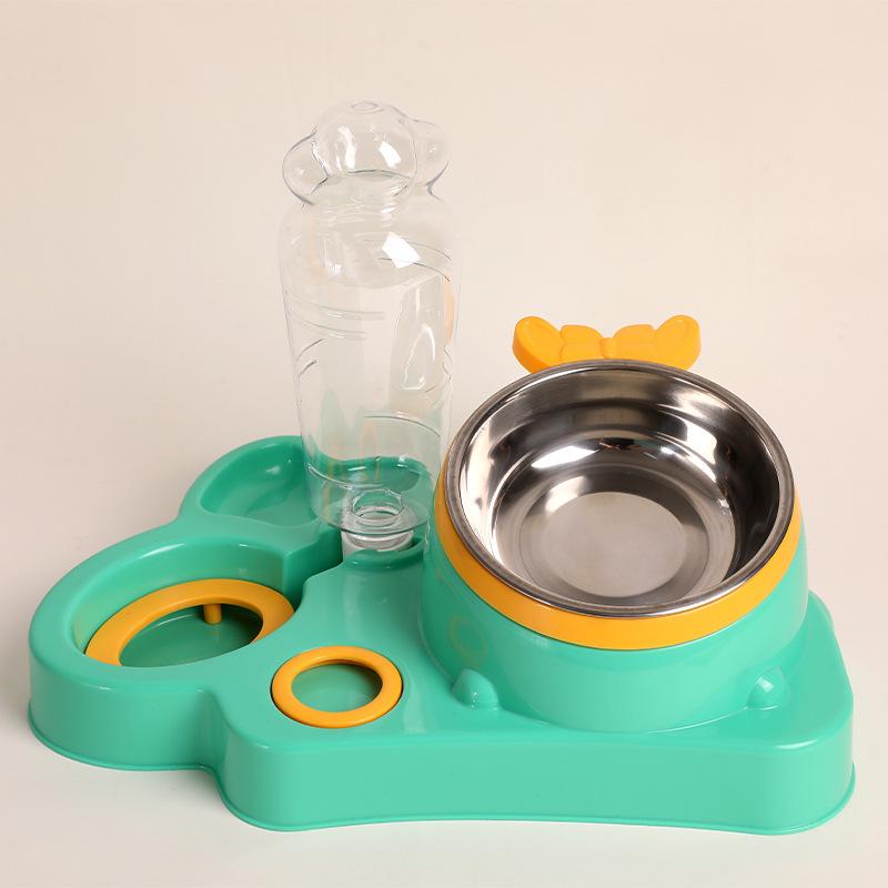 

Миска для кошки 15 градусов наклон для защиты шейных позвонков Миска для корма для собаки Автоматическая поилка Кормушка Принадлежности для кормления домашних кошек и собак зелёный
