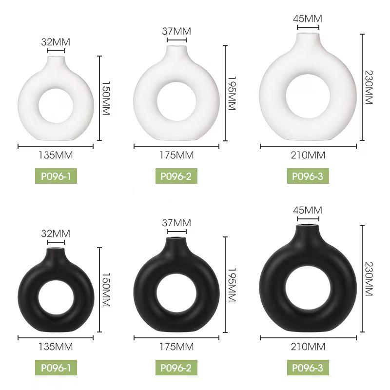

Декоративная пластиковая ваза в форме пончика, имитирующая керамику, – креативное украшение для гостиной, состоящее из двух половин. White Box - Small