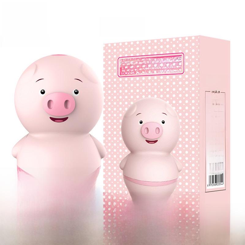 Leshe Cute Pig Wireless Rechargeable Vibrating Egg: Variable Licking & Sucking Massage for Female Pleasure.