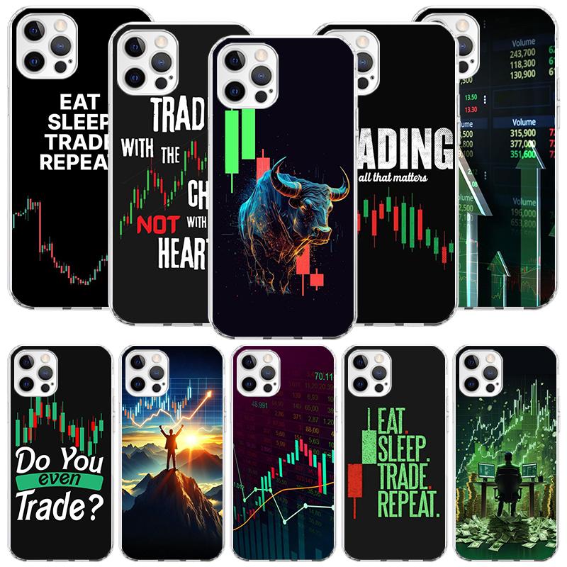 Trade Investment Forex Stock Market Phone Case For iPhone 17 Air 16 15 Plus 11 14 Pro Max 13 Mini 12 7 8 + SE Pattern Art Custom