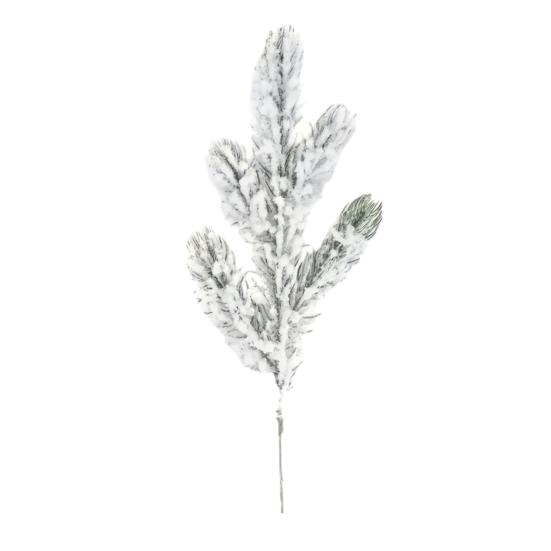 10/20/30Pcs Artificial Snowy Pine Branch 5 Fork Faux Greenery Stem Fake Plants Pick Xmas Holiday Wedding Party Home Decoration