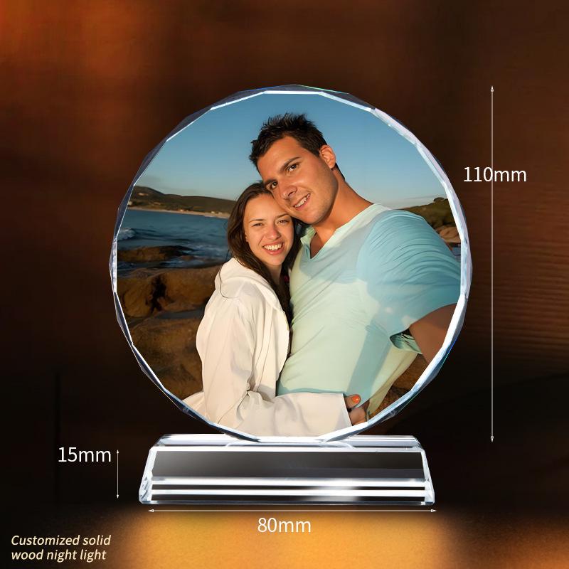 

Индивидуальное Хрустальное Украшение с Фото - Персонализированный Праздничный Подарок для Питомца и Человека 3D Inner Carving