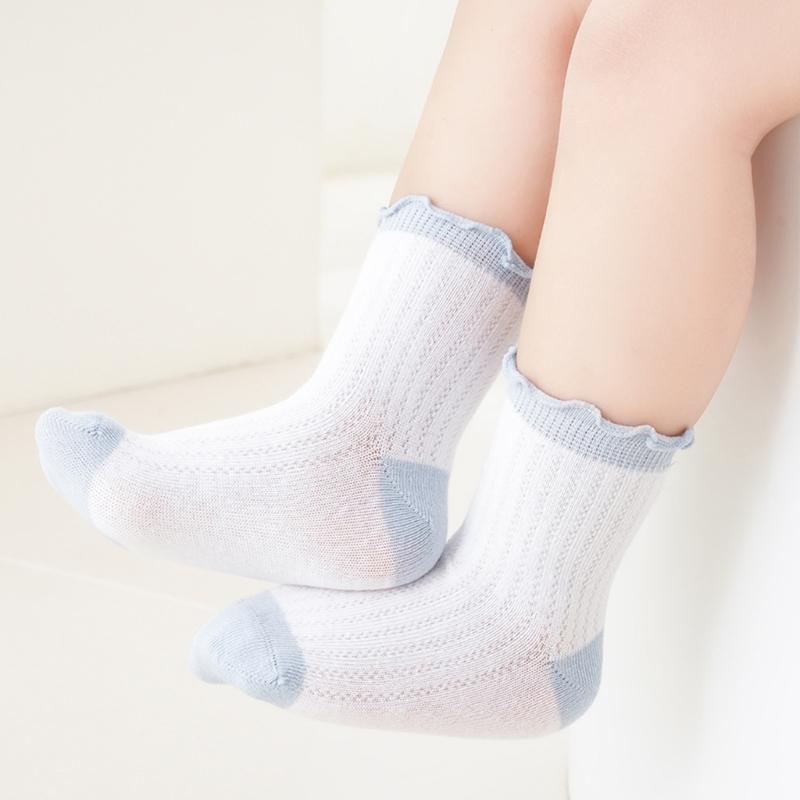 3 Pair/set Kids Socks Elastic Cuffs Breathable Mesh Design for Daily Use 0-5 Years Old Comfortable Summer Footwear