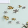 Ceramic Handicrafts Background Wall Decoration Golden Bird Three-dimensional Pendant Swallow Sculpture Home Decoration