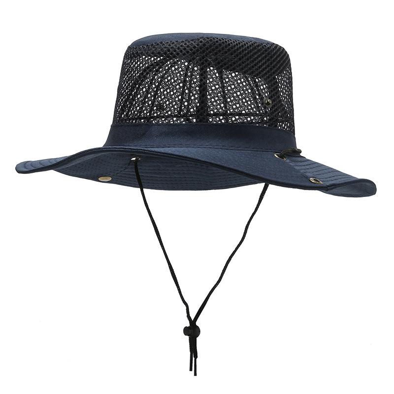Casquette d'été large pour hommes et femmes, protection solaire UV pour la plage, pliable, à bords retroussés, style pêcheur, maille respirante, chapeau de soleil pour sport de plein air, pêche A5