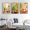 Bathroom Decorative Painting Cat American Retro Toilet Bathroom Canvas Painting Wall Art Poster for Modern Bathroom Home Decor
